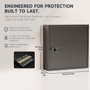 Key Lock Box with Key Management System & Wall Mount
