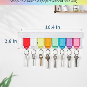 Wall Mounted Plastic Key Holder with 8 Colored Tags