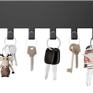 Wall Mounted Key Holder with 10 Hooks, Black