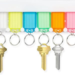 Wall Mounted Plastic Key Holder with 8 Colored Tags
