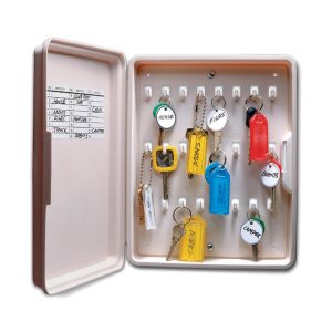 24 Hook Key Organizer Cabinet, Beige
