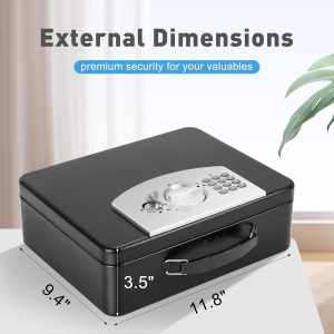 Digital Keypad Lock Box for Cash, Jewelry, Documents