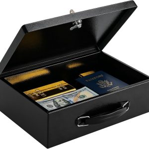 Small Fireproof Lock Box, Water & Fire Resistant for Documents