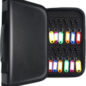 24-Key Organizer, Portable Zippered Key Case for Offices